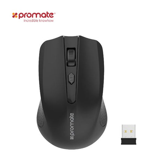 PROMATE 2.4Ghz Light-Weight Ergonomic Wireless Optical Mouse - Black CLIX-8.BLK
