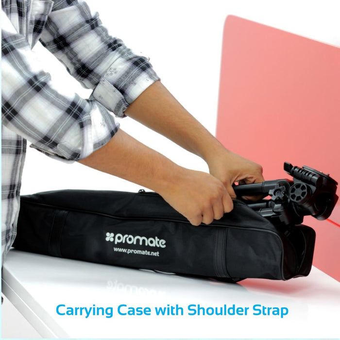 PROMATE 3-Way Precision Head Tripod 53-150cm Height adjustment