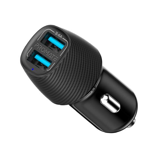PROMATE 3.4A Dual Car Charger - Black VOLTRIP-DUO.BLK