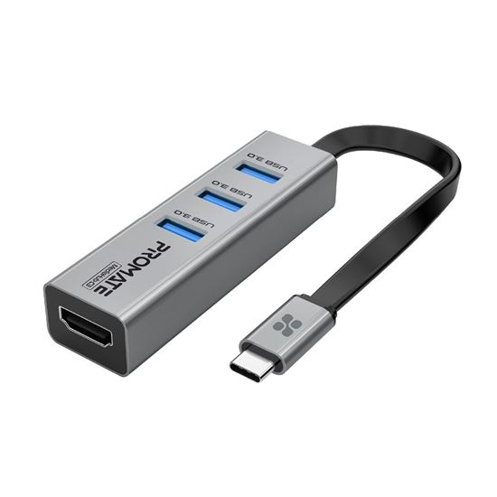 PROMATE 4-In-1 USB Multi-Port Hub w/ USB-C Connector