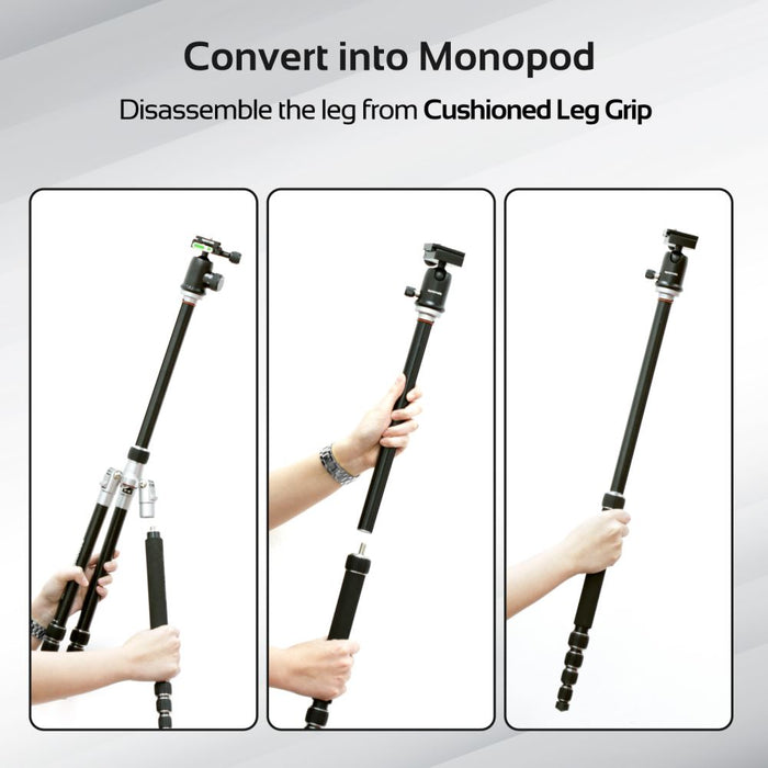 Promate Precise 160 Premium Professional Anodized Aluminium Travel Tripod PRECISE-160