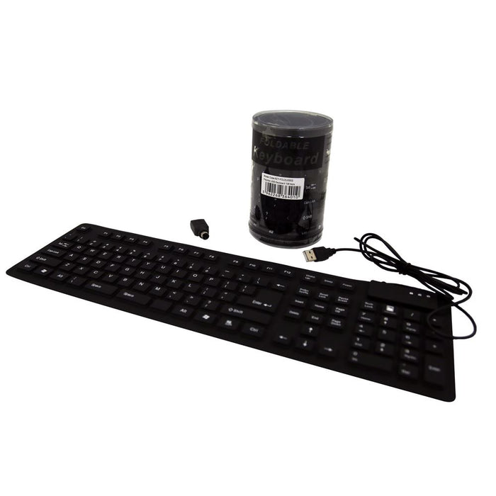 PROMATE Flexible USB Waterproof Keyboard - Black KEY-FOLDUSB02