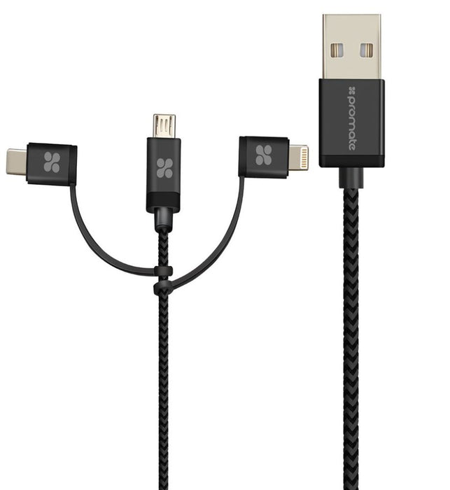 PROMATE MicroUSB USB-C & Lightning Connector USB Cable