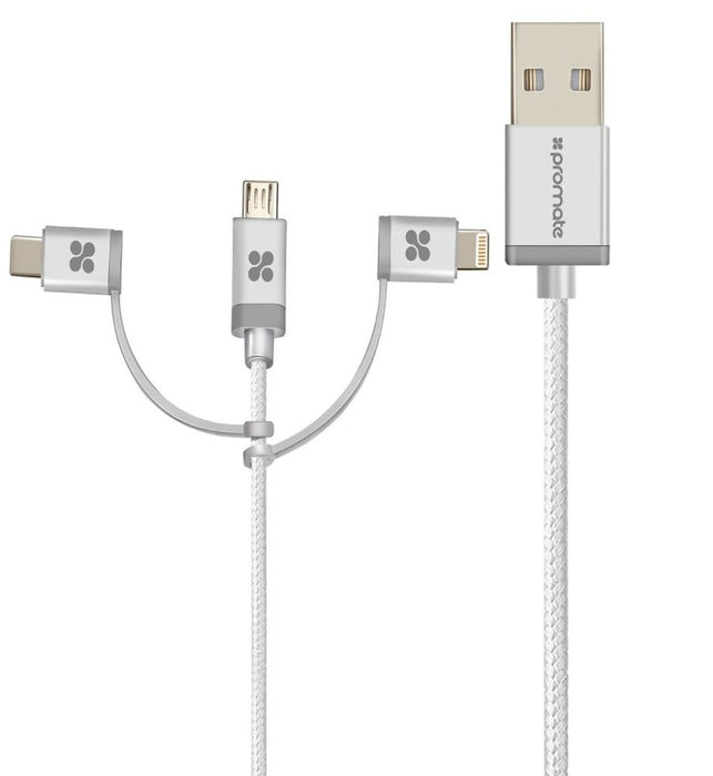 PROMATE MicroUSB USB-C & Lightning Connector USB Cable