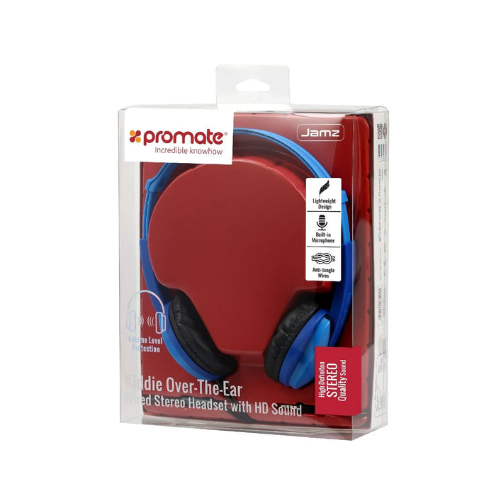 PROMATE Universal Wired Kiddie Childrens Headphones - Blue JAMZ.BL - LX2001 - Homewares, Outdoor, Phone Accessories, Cases, Speakers, Headphones + More -
