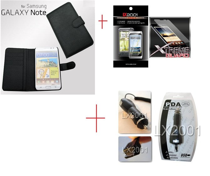Samsung Galaxy Note Leather Case Car Charger