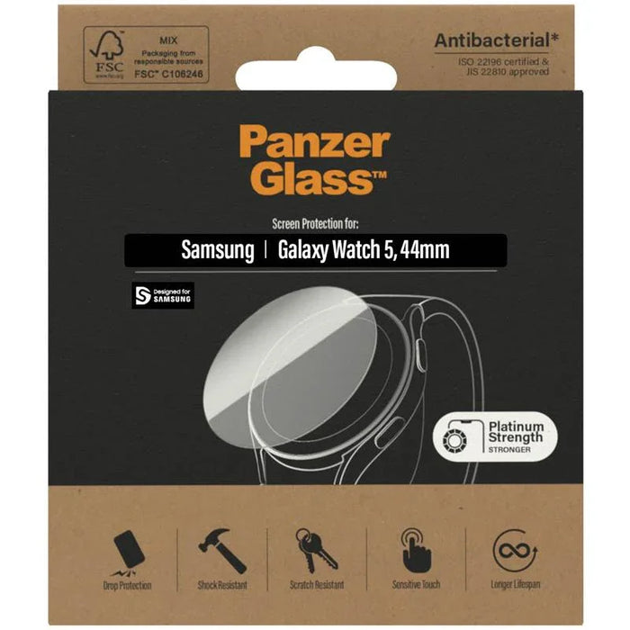 PanzerGlass Antibacterial Screen Protector for Samsung Galaxy Watch 5 (44mm) - LX2001 - Homewares, Outdoor, Phone Accessories, Cases, Speakers, Headphones + More -