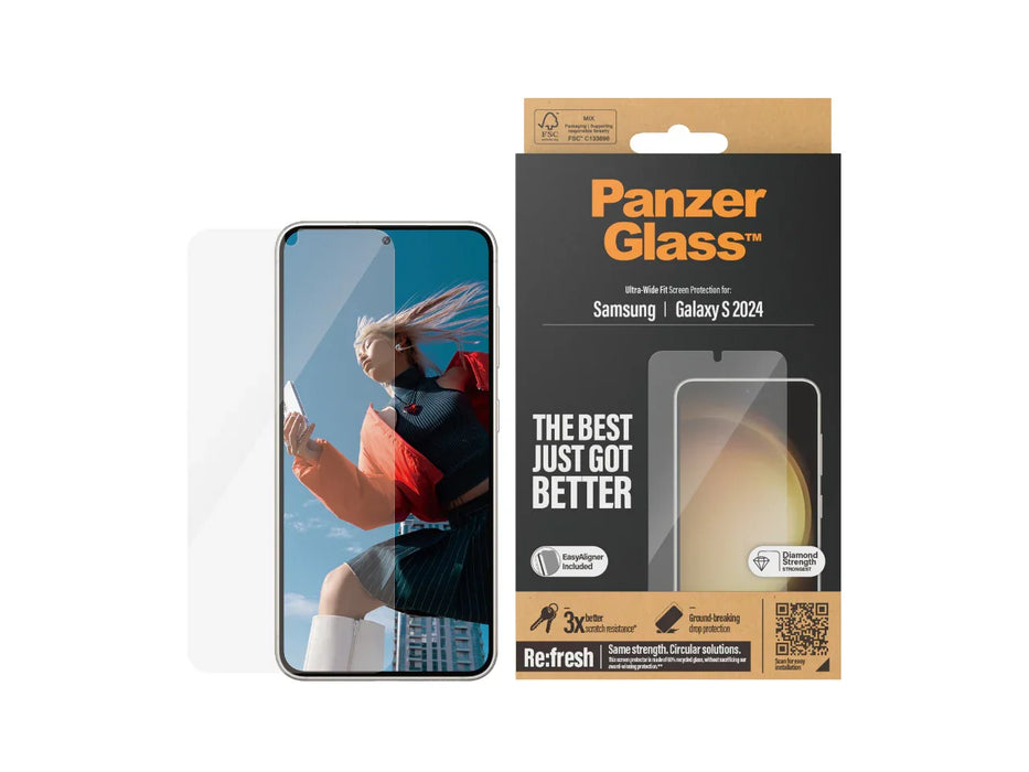 PanzerGlass Samsung Galaxy S24 6.2" UltraWide Fit w/ Aligner Screen Protector - LX2001 - Homewares, Outdoor, Phone Accessories, Cases, Speakers, Headphones + More -