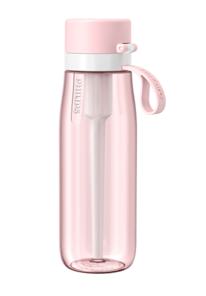 Philips GoZero Daily Straw Filtration Bottle w/ Daily Filter 680ml - Pink AWP2731PKR