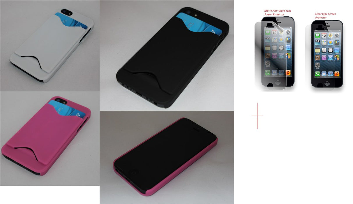 iPhone 5 Case + Card Holder + Screen Protector