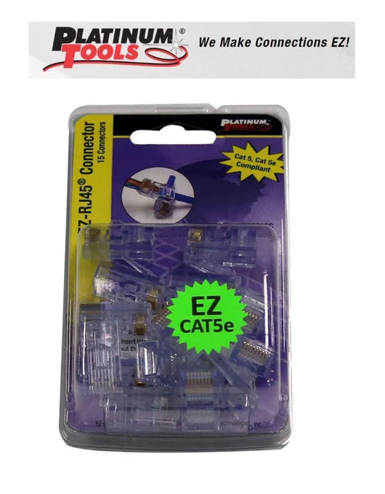 Platinum Tools Cat5 / Cat5e EZ-RJ45 Plug Connectors - 15pc Pack 100015 - LX2001 - Homewares, Outdoor, Phone Accessories, Cases, Speakers, Headphones + More -