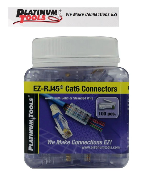 Platinum Tools Cat6 Cat 6 EZ-RJ45 Plug Connectors - 100pc Jar 202010J - LX2001 - Homewares, Outdoor, Phone Accessories, Cases, Speakers, Headphones + More -
