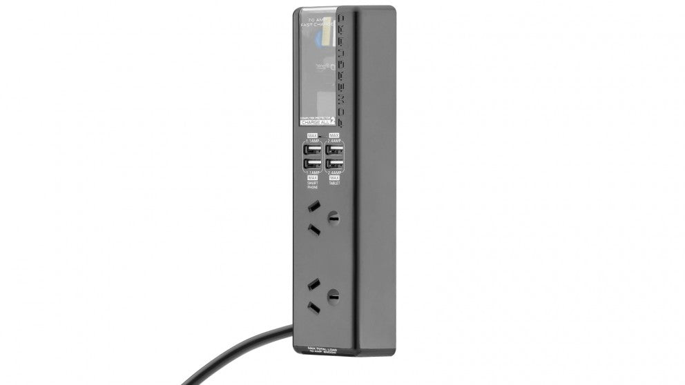 PowerGuard ChargeAll 2 AC Wall Charger Surge Protector - Black