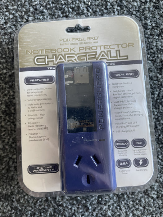 PowerGuard Notebook Protector ChargeAll Surge Protector AC Wall Charger - Purple