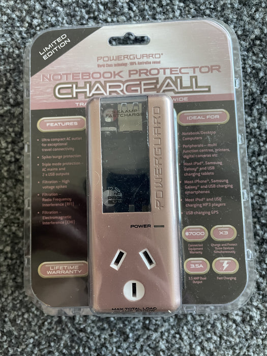 PowerGuard Notebook Protector ChargeAll Surge Protector Wall Charger - Rose Gold