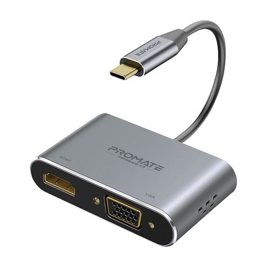 Promate MediaHub-C2 High Definition USB-C Display Adapter MEDIAHUB-C2.GRY