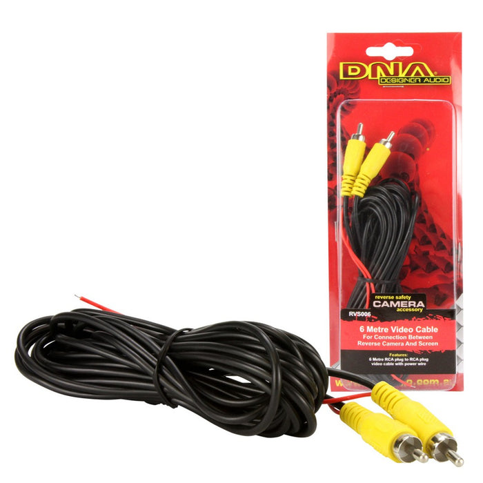 DNA CAMERA VIDEO CABLE RCA TO RCA WITH POWER WIRE 6MTR