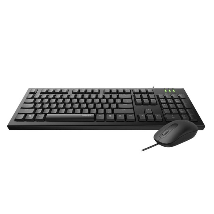 Rapoo Wired USB Mouse & Keyboard Combo - Black X120PRO
