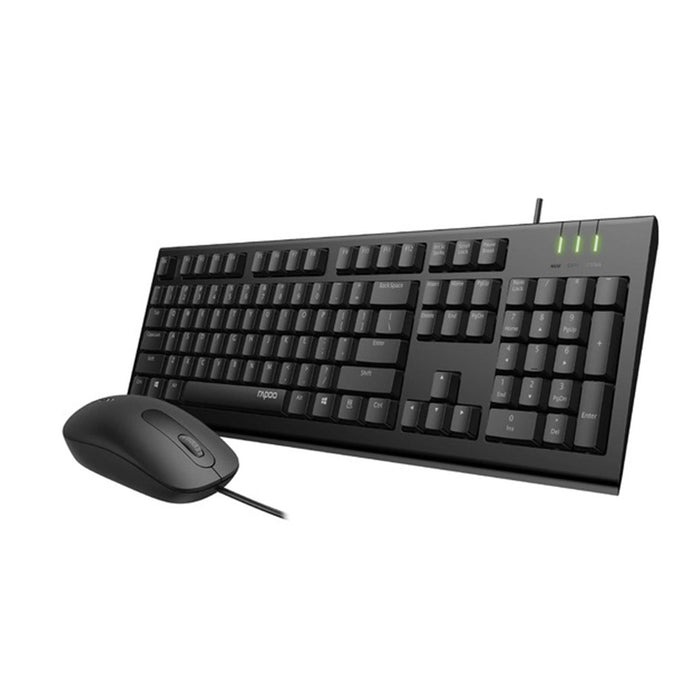 Rapoo Wired USB Mouse & Keyboard Combo - Black X120PRO
