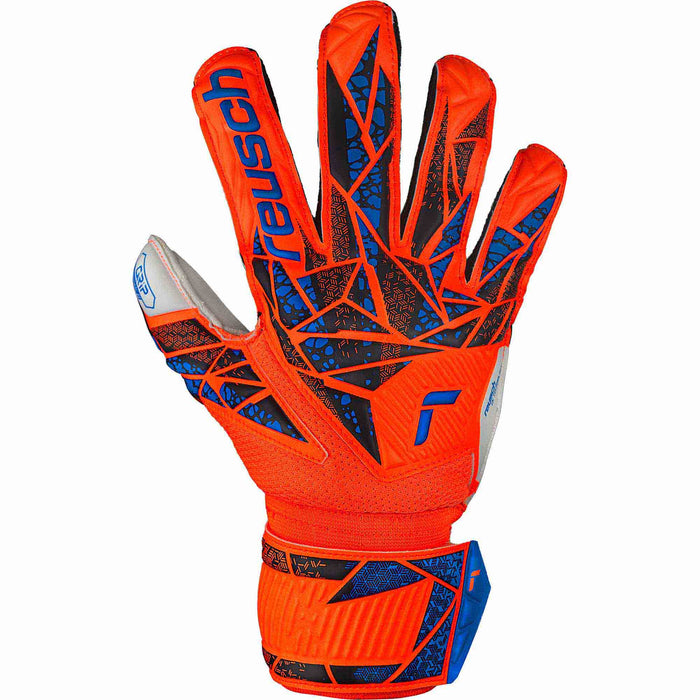 Reusch Attrakt Grip Orange/Blue Soccer Football Goalkeeper Gloves - Size 8