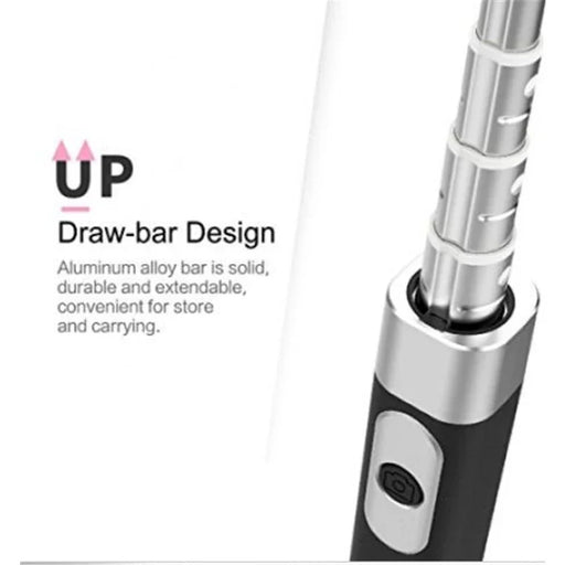 Rock Selfie Stick w/ Wire Control & Mirror II - Black - LX2001 - Homewares, Outdoor, Phone Accessories, Cases, Speakers, Headphones + More -