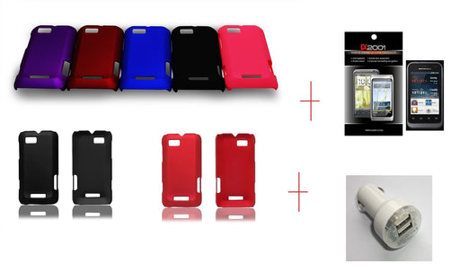 Motorola Defy Mini Rubber XT320 Case DUAL Charger