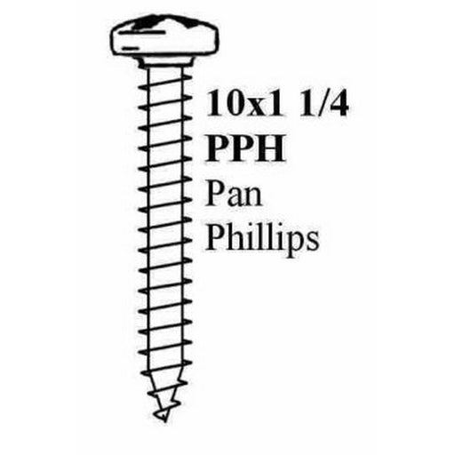 10 X 1.1/4" PAN Phillips PHIL.STP SCREW BLACK