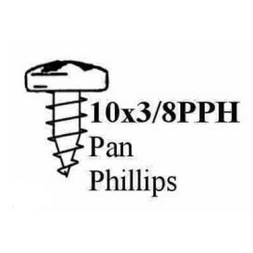 10x3/8" pan phillips head stp screw black - bag of 100