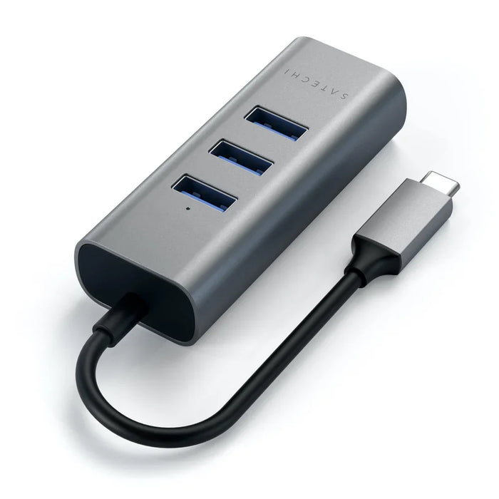 SATECHI TYPE-C 2-in-1 3 Port USB 3.0 Hub & Ethernet Port - Space Grey ST-TC2N1USB31AM 879961007256 - LX2001 - Homewares, Outdoor, Phone Accessories, Cases, Speakers, Headphones + More -