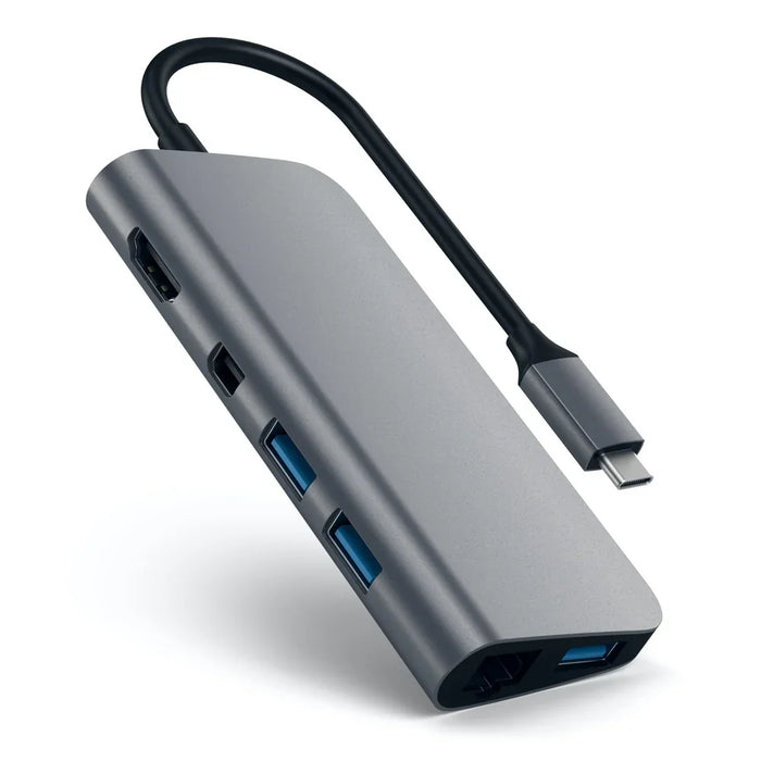 SATECHI Type-C Multimedia Adaptor Hub w/ 4K HDMI + Ethernet Ports - Space Grey ST-TCMM8PAM 879961007317 - LX2001 - Homewares, Outdoor, Phone Accessories, Cases, Speakers, Headphones + More -
