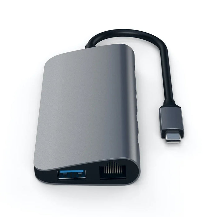 SATECHI Type-C Multimedia Adaptor Hub w/ 4K HDMI + Ethernet Ports - Space Grey ST-TCMM8PAM 879961007317 - LX2001 - Homewares, Outdoor, Phone Accessories, Cases, Speakers, Headphones + More -