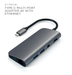 SATECHI Type-C Multimedia Adaptor Hub w/ 4K HDMI + Ethernet Ports - Space Grey ST-TCMM8PAM 879961007317 - LX2001 - Homewares, Outdoor, Phone Accessories, Cases, Speakers, Headphones + More -