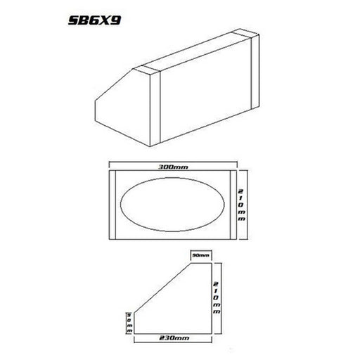 RAPTOR SPEAKER BOX 6 X 9" BLACK / GREY PAIR