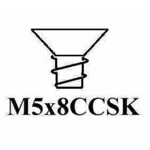 m5 x 8mm csk pozi mts screw zinc plated - bag of 100