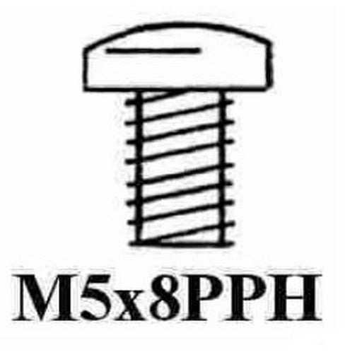 5 x 8mm pan mts screw zinc plated - bag of 100