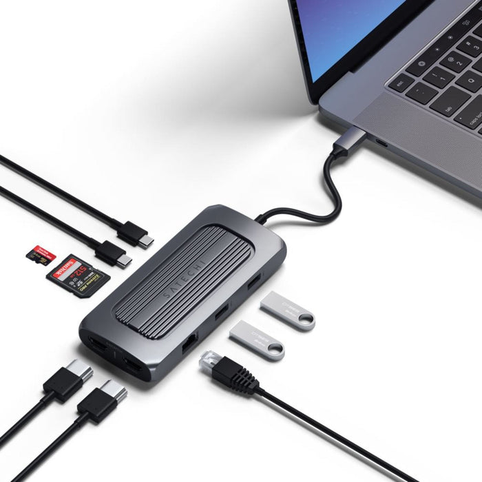 Satechi USB-C Multiport MX Adapter 4K HDMI Gigabit Ethernet 3.5mm (Space Grey)