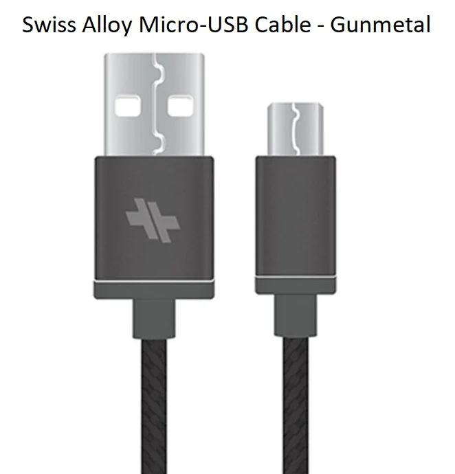 SWISS Alloy Micro-USB Cable - Gunmetal SCMUSBA-M 899188002964 - LX2001 - Homewares, Outdoor, Phone Accessories, Cases, Speakers, Headphones + More -