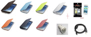 Samsung Galaxy S3 Flip Cover Car Charger PC Cable