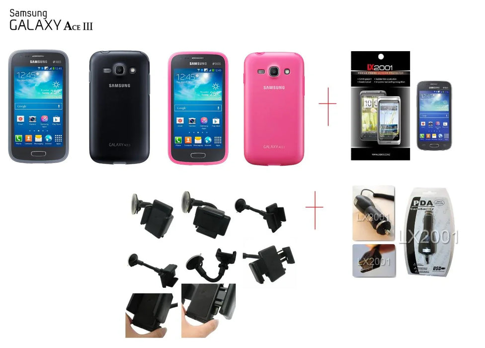 Samsung Galaxy Ace 3 Case + Car Charger + Holder - LX2001 - Homewares, Outdoor, Phone Accessories, Cases, Speakers, Headphones + More -
