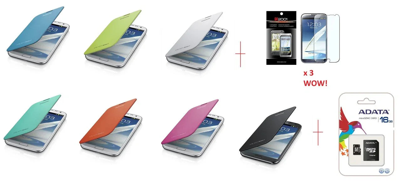 Samsung Note 2 II Flip Leather Case 16GB MicroSD - LX2001 - Homewares, Outdoor, Phone Accessories, Cases, Speakers, Headphones + More -