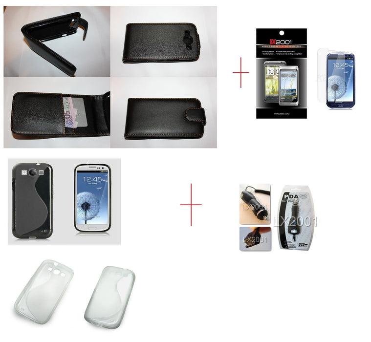 Samsung Galaxy S3 Leather GEL Case Charger