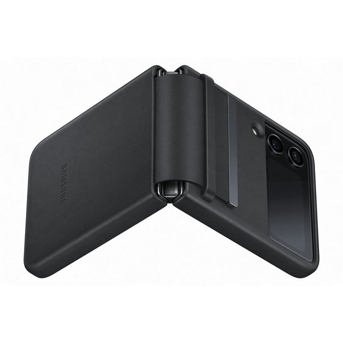 Samsung Galaxy Z Flip4 6.7" Flap Leather Case Cover - Black