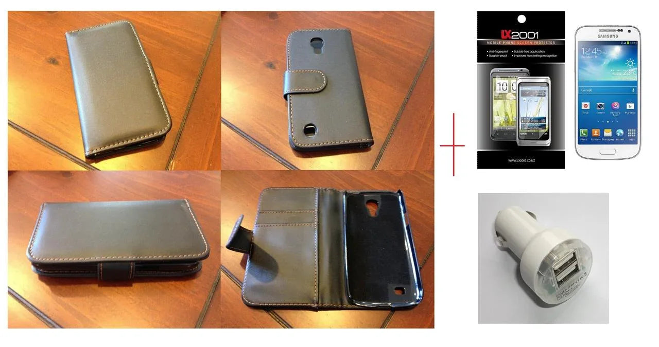 Samsung Galaxy S4 Mini Leather Case Dual Charger - LX2001 - Homewares, Outdoor, Phone Accessories, Cases, Speakers, Headphones + More -