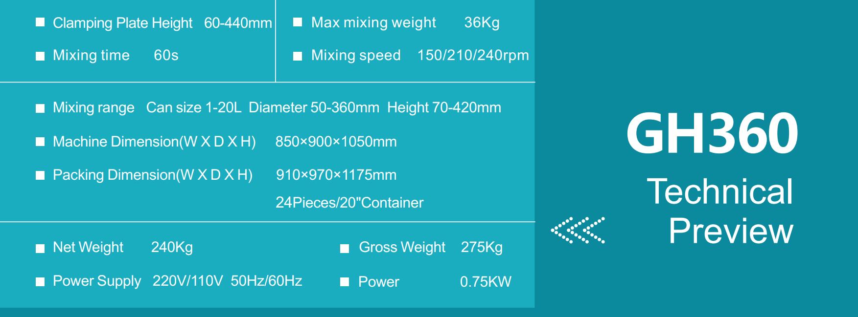Santint Mixer Gyroscopic Auto Clamp Gh360M