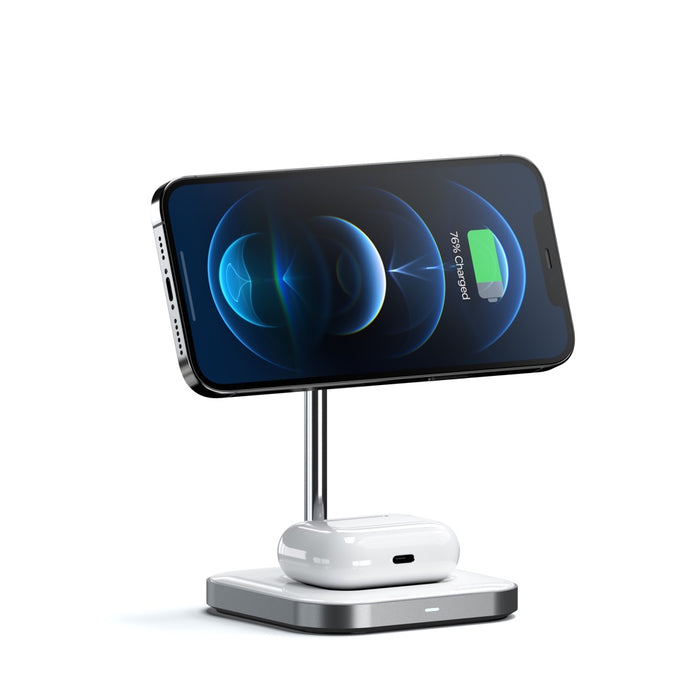 Satechi Magnetic 2-in-1 Wireless Charging Stand - Space Grey ST-WMCS2M 879961009526