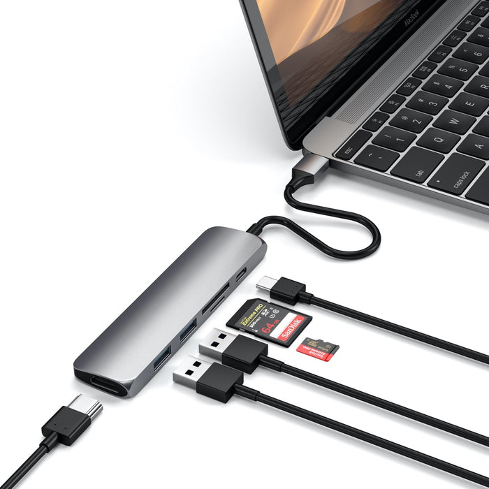 Satechi Slim USB-C MultiPort Adapter Version 2 - Space Grey ST-SCMA2M 879961007898