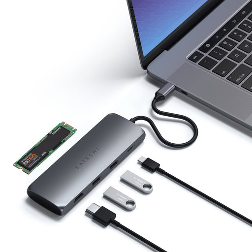 Satechi USB-C Hybrid Multiport Adapter With SSD Enclosure - Space Grey