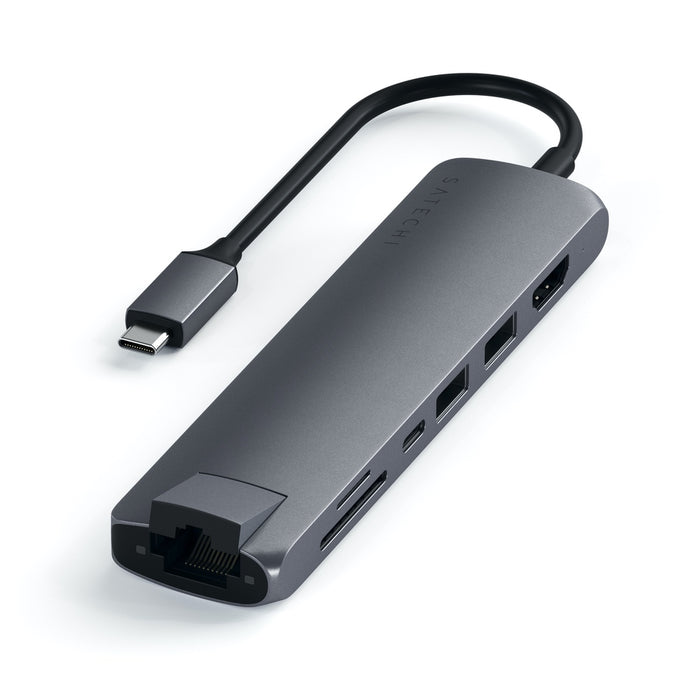 Satechi USB-C Slim Multiport w/ Ethernet Adapter - Space Grey ST-UCSMA3M