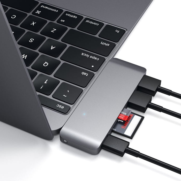 Satechi USB-C Type-C Pro MicroSD SD Card 2x USB 3.0 Hub - Space Grey ST-TCUPM