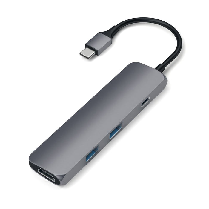 Satechi USB-C Type-C Slim 4K HDMI USB USB-C Multi-Port Adapter - Space Grey ST-CMAM